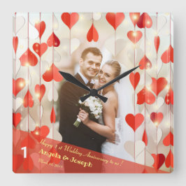 Relógio Quadrado Corações da Cortina da rua Cortina Muro