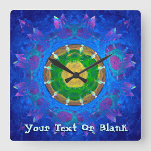 Relógio Quadrado Corante azul-verde