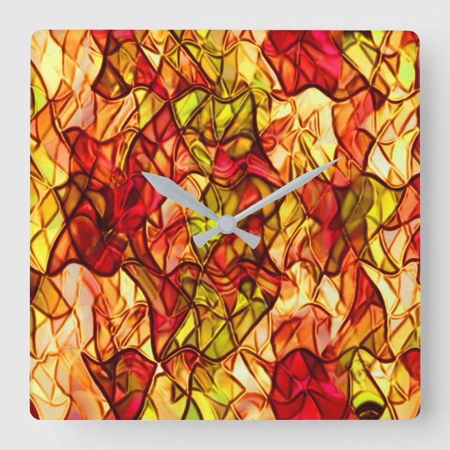 Relógio Quadrado Cordões cruzados escondidos sob um tecido vermelho (Frente)