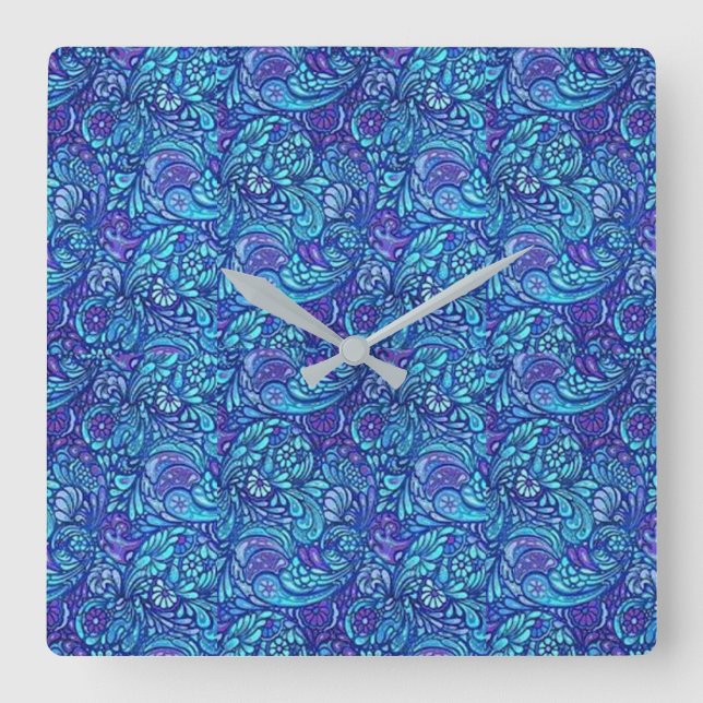 Relógio Quadrado Cores de estilos clássicos (Frente)