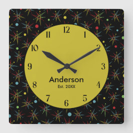 Relógio Quadrado Cores Personalizadas do Ponto Retroativo Atômico d