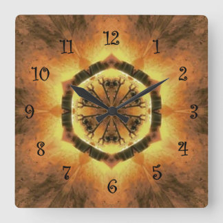 Relógio Quadrado Cores Tuscanas ~ Dourado, Russet, Branco 73