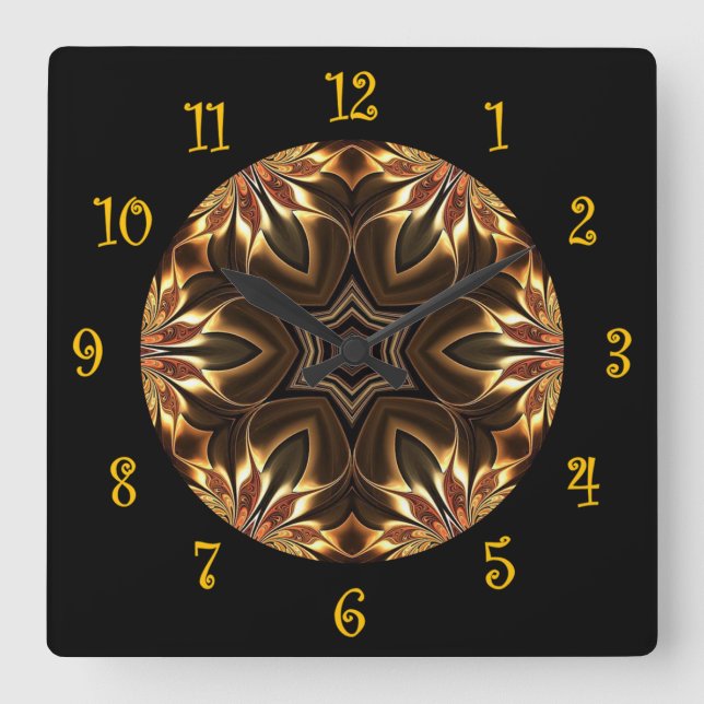 Relógio Quadrado Cores Tuscanas ~ Lindas, Exóticas e Misteriosas ~ (Frente)