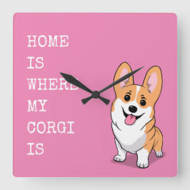 Relógio Quadrado Corgi