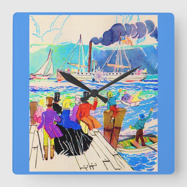 Relógio Quadrado corrida de iates do século XIX (Frente)