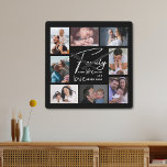 Relógio Quadrado Cota de Amor da Família de Colagem de Fotografias<br><div class="desc">Moderno 8 Foto do relógio do muro de colagem com uma citação de amor familiar para fazer dele um presente memorável de relógio para reuniões familiares,  novo aquecimento doméstico e feriados.</div>