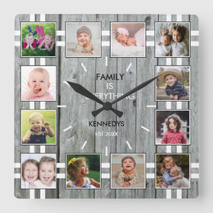 Relógio Quadrado Cotação Personalizada da Família de Cinzas de C