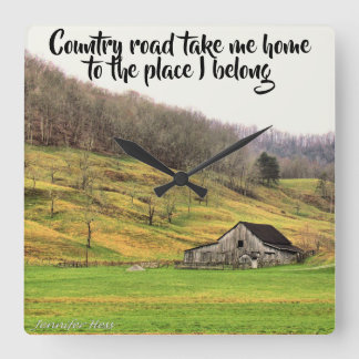 Relógio Quadrado Country Road Me Leva Para Casa