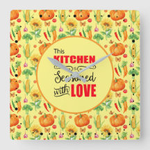 Cozinha Temperada Com Amor Padrão de Legumes