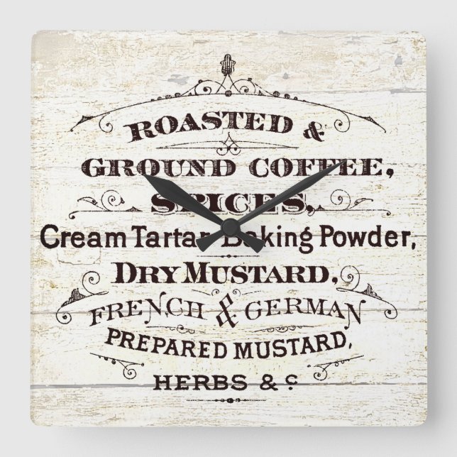 Relógio Quadrado cozinha tradicional (Frente)