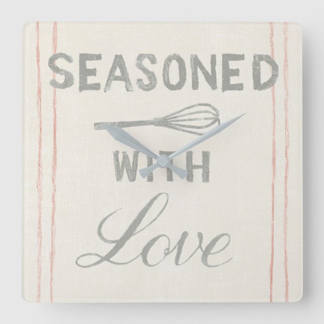 Relógio Quadrado Cozinha VII de Floursack (Frente)