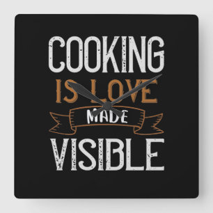 Relógio Quadrado Cozinhar É Amor Tornado Visível