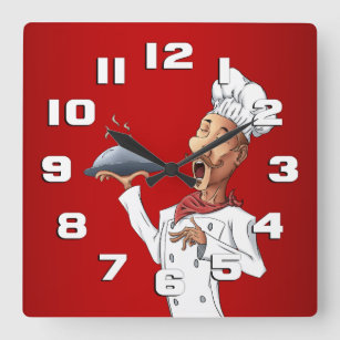Relógio Quadrado Cozinheiro chefe de canto lunático