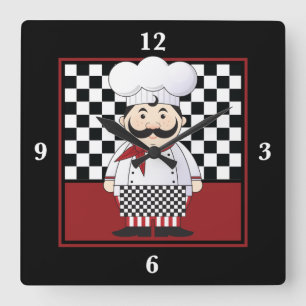 Relógio Quadrado Cozinheiro chefe francês