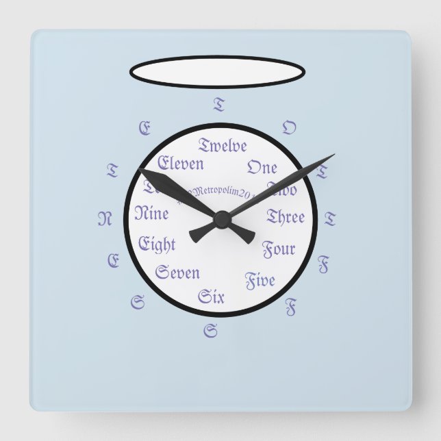 Relógio Quadrado Crafty Acrylic Wall Clock bY M (Frente)