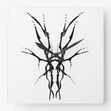 Crânio de Cervo Tribal Preto Desenho de Caça