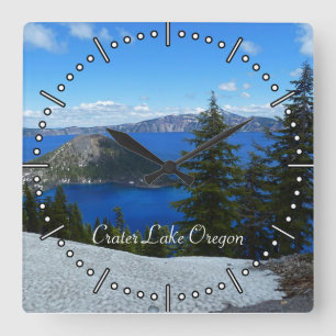 Relógio Quadrado Crater Lake Oregon Square Wall Clock