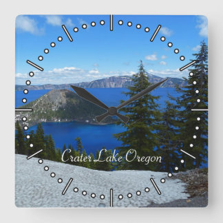 Relógio Quadrado Crater Lake Oregon Square Wall Clock