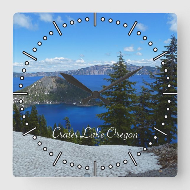 Relógio Quadrado Crater Lake Oregon Square Wall Clock (Frente)