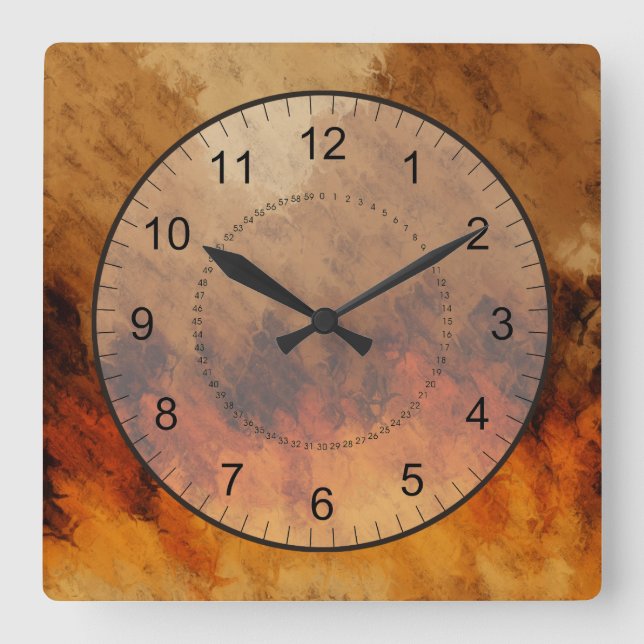 Relógio Quadrado Crepúsculo do outono (Frente)