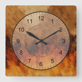 Relógio Quadrado Crepúsculo do outono