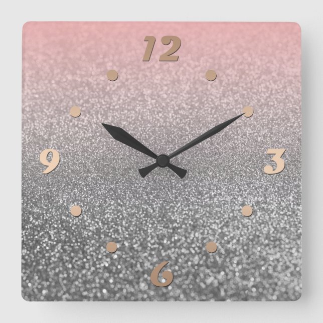 Relógio Quadrado Criado para você, elegante, brilhante (Frente)