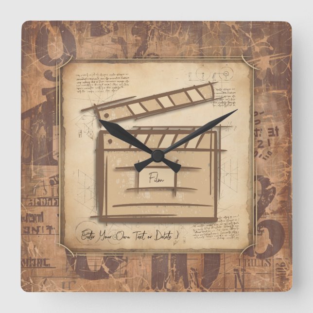 Relógio Quadrado Criador de filmes, ator, diretor de cinema, ideia  (Frente)