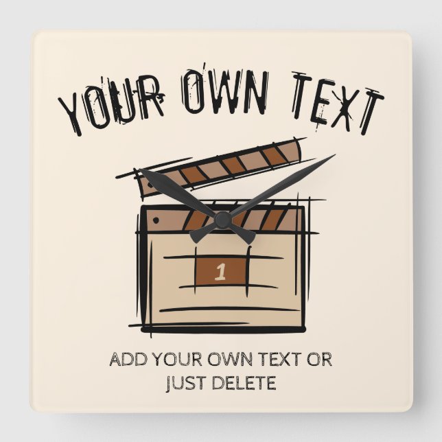 Relógio Quadrado Criador de filmes, ator, diretor de cinema, ideia  (Frente)