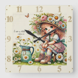 Relógio Quadrado Criança da margarida