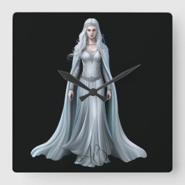 Relógio Quadrado Crie a sua própria bruxa branca