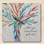 Relógio Quadrado Crie a sua própria citação Inspiracional<br><div class="desc">Este relógio de parede único é decorado com um mosaico colorido Tree of Life design. Você pode adicionar sua citação ou mensagem inspiradora escolhida para personalizá-la. Você pode editar a fonte,  o tamanho da fonte e a cor da fonte. Mosaico original © Michele Davies.</div>