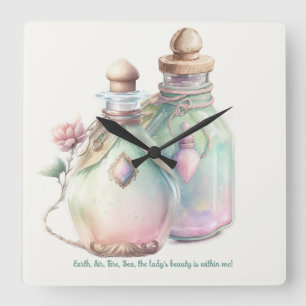 Relógio Quadrado Crie As Suas Garrafas De Perfume