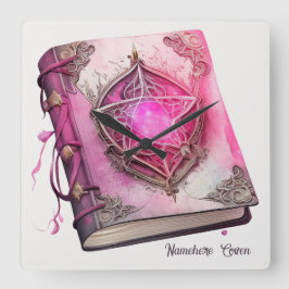 Relógio Quadrado Crie As Suas Próprias Flores Do Pentágono Rosa