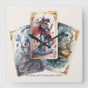 Relógio Quadrado Crie As Suas Três Cartas De Tarô
