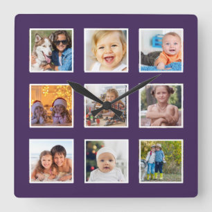 Relógio Quadrado Crie moderno a sua coleção de fotos personalizad