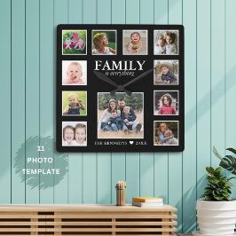 Relógio Quadrado Crie o nome da sua própria família Cotação 11 Cola