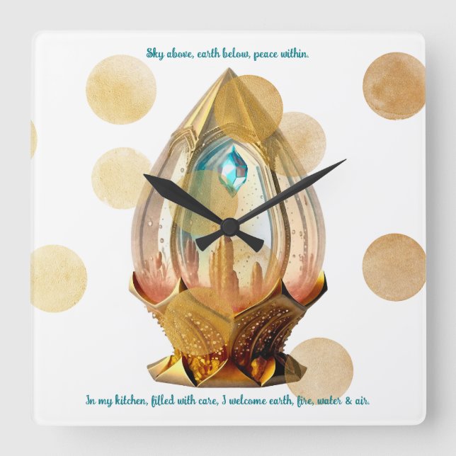 Relógio Quadrado Crie O Seu Próprio Lanterna De Núcleo De Cristal S (Frente)