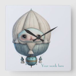 Relógio Quadrado Crie Seu Próprio Balão de Ar Quente Steampunk Boni