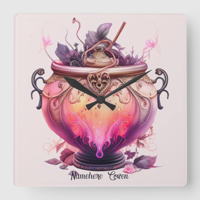 Relógio Quadrado Crie seu próprio caldeirão de combate a incêndios (Frente)