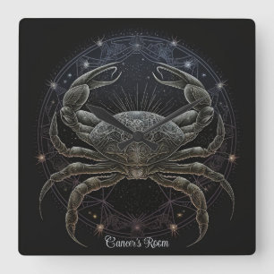 Relógio Quadrado Crie seu próprio Cancer de astrologia mística Zodi