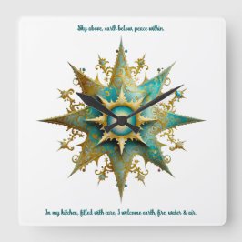 Relógio Quadrado Crie seu próprio Floco de Neve Yule Steampunk