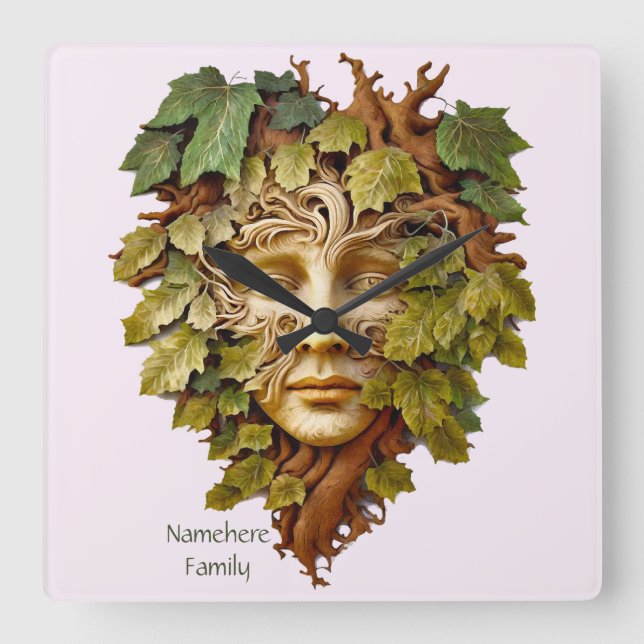 Relógio Quadrado Crie seu próprio Homem Verde Mapeado (Frente)