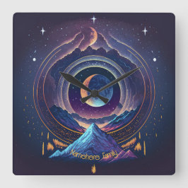 Relógio Quadrado Crie seu próprio Lunar de Paisagem Mágica