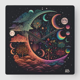 Relógio Quadrado Crie seu próprio Paraíso Planetário Mágico