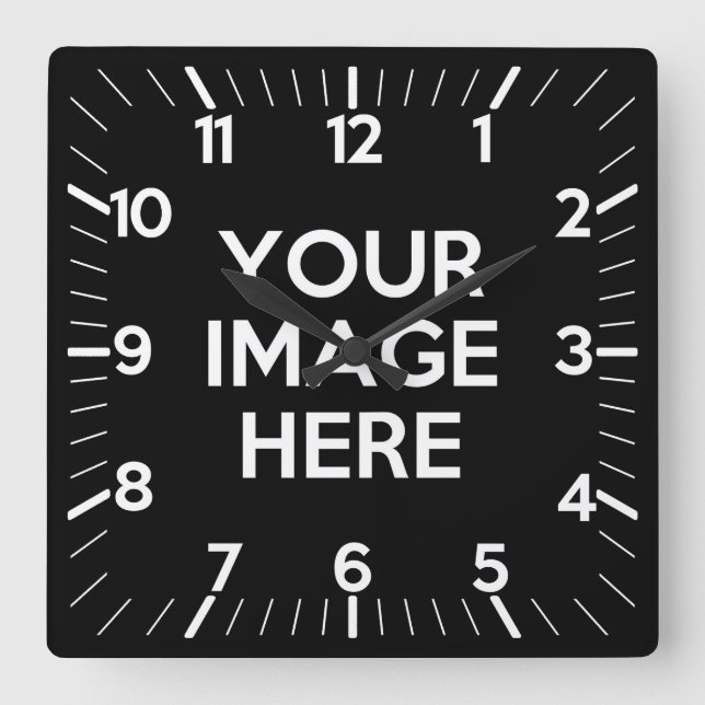 Relógio Quadrado Crie seu próprio personalizado (Frente)