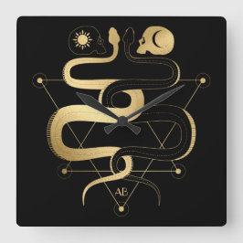 Relógio Quadrado Crie seu próprio rastejador Dourado