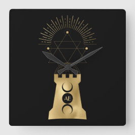 Relógio Quadrado Crie seu próprio Tarot da Torre da Moon Arcana Dou