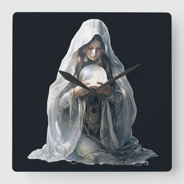 Relógio Quadrado Crie seu próprio Teller Fortune (Frente)