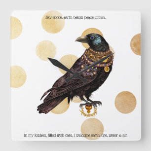 Relógio Quadrado Crie Seu Próprio Vitoriano Steampunk Raven