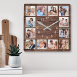 Relógio Quadrado Crie seu quartel-general russo de colagem de fotos<br><div class="desc">Crie facilmente seu próprio relógio de parede em estilo de fazenda rústico,  personalizado,  com suas fotos personalizadas. Para obter os melhores resultados,  recorte as imagens para o quadrado - com o ponto de foco no centro - antes de carregar.</div>